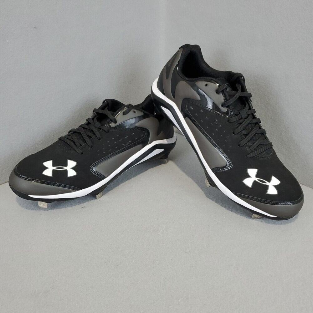Under Armour Yard Low ST Baseball Metal Cleats Black Grey 1246693-002 Size 13